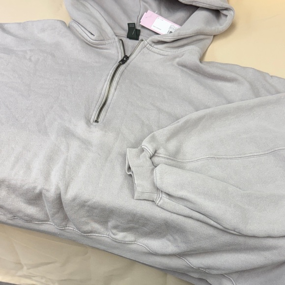 Wild Fable Gray Hoodie Sweater cropped zip up hoodie sweatshirt 2x new - Picture 4 of 8